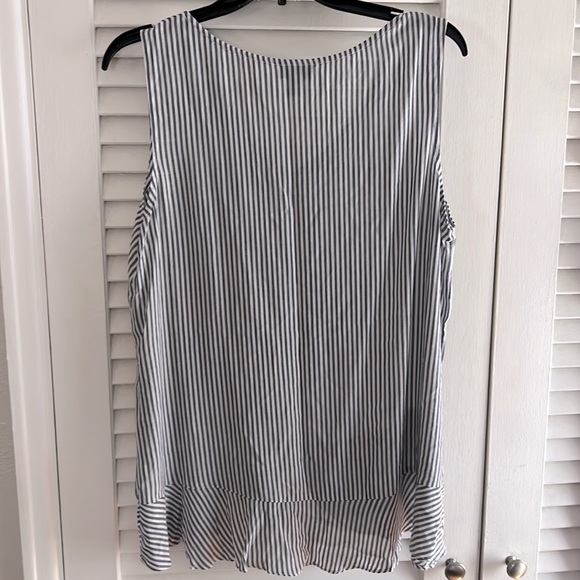 Ana Flowy Striped Tank Top With Ruffle - Picture 4 of 6